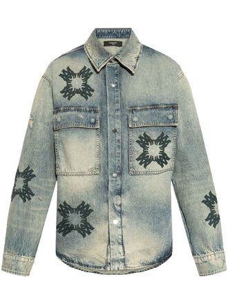Amiri logo-print shirt - men - Cotton - S - Blue