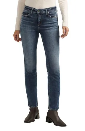 Silver Jeans Co Elyse Straight Leg Jeans in Indigo at Nordstrom, Size 29 X 31
