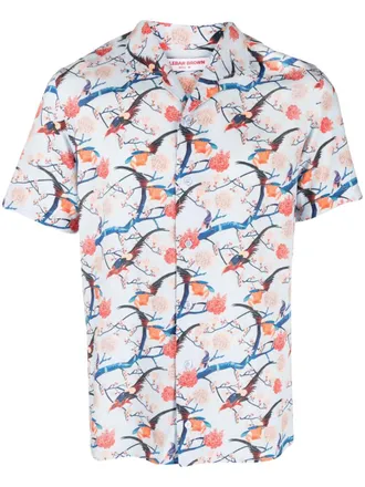 Orlebar Brown Camicia Hibbert con stampa grafica - Blu
