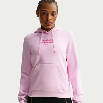 Nike Womens Weightlifting Pullover Hoodie in Pink | APS552NAWL-PNF