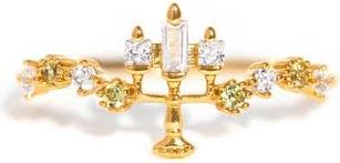 Girls Crew x Disney Beauty & The Beast Lumi&egrave;re Ring in Gold at Nordstrom, Size 7