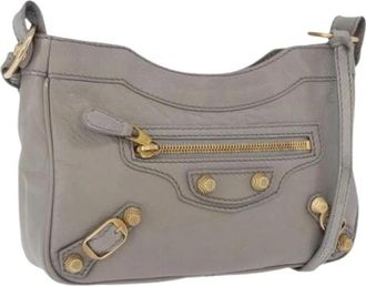 Balenciaga Pre-owned Vintage Schoudertas - Dames - Vintage Schoudertas - Grijs - ONE Size - Leer - Vintage