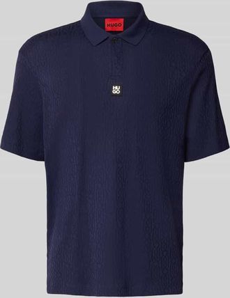 HUGO BOSS Relaxed Fit Poloshirt aus Viskose-Mix Modell DALLOVO in Marine, Größe XXL