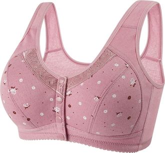 Generic Daisy Bras for Older Women, Comfortable Convenient Front Closure Button Buckle Bra Comfy Corset Bra, Full Coverage Non Wired Corset Sports Bra, High I