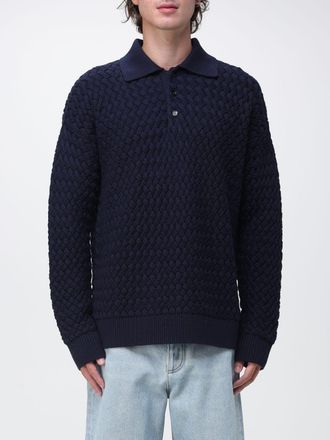 Bottega Veneta Polo in maglia relaxed fit a maniche lunghe in lana