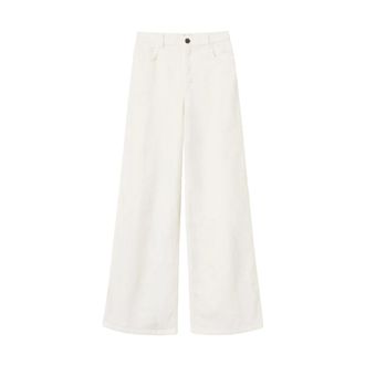 Twinset Wijde broek - Dames - Broeken - Wit - Maat: L Katoen