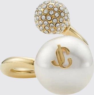 Jimmy Choo London Anello con design torchon e decorazione di perle e cristalli