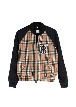 Burberry Brown Harlington Check Bomber Jacket Size XXS