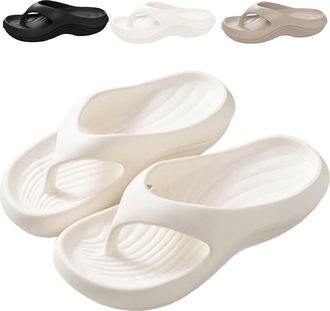 Generic Pillow Arch Support Flip Flops,Orthopedic Beach Slippers,Womens orthotic flip flops with arch support soft thong pillow sand. (White,10.5-11)