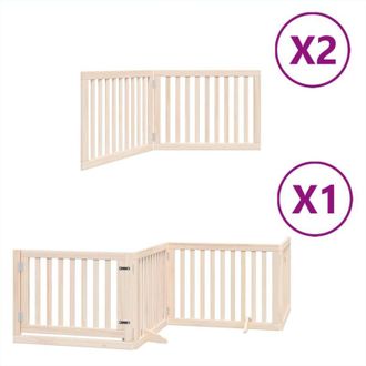 vidaXL Puerta Para Perros Plegable 8 Paneles Madera De &Aacute;lamo 640 Cm Vidaxl