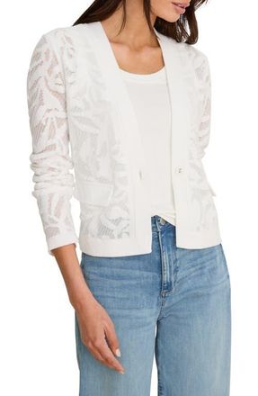 Nic+Zoe Garden Floral Lace Single Button Jacket in Paper White at Nordstrom, Size Xx-Large