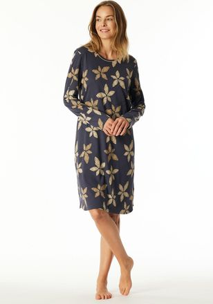 Schiesser Nachthemd SCHIESSER Comfort Nightwear, Damen, Gr. 48, N-Gr, grau (207, graphit), Single Jersey, Obermaterial: 50% Baumwolle, 50% Modal, bequem kniefre