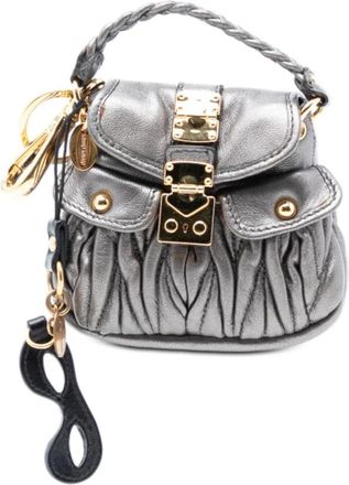 Miu Miu Pre-owned Handbags, female, Gray, Size: ONE SIZE Pre-owned Top Handle Bag