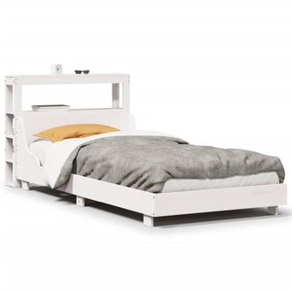 Berkfield Home Bed Frame Frame White 75x190 cm Small Single Solid Wood Pine