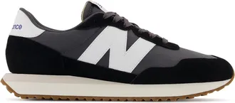 New Balance Dames 237 Classic su&egrave;de sneakers (Zwart/Wit/Gum)