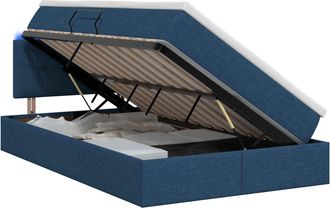 vidaXL Cama De Almacenamiento Led Con Colch&oacute;n Azul 120 X 200 Cm Tela Vidaxl