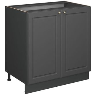 Vicco Armario Bajo Para Fregadero Fame-line, Antracita-oro Landhaus, 80 Cm Con Estante, Sin Encimera, Vicco