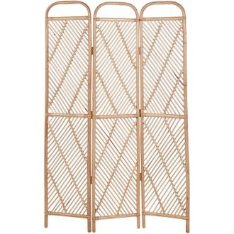 Beliani Beliani - Biombo 3 Paneles De Rat&aacute;n Beige Natural 106 X 180 Cm Separador Ambientes Cosenza