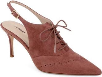 L'agence Shreya Pointed Toe Slingback Pump in Hazel Suede at Nordstrom, Size 5.5