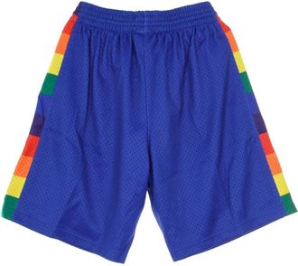 Mitchell & Ness NBA Swingman Basketball Shorts 1991-92 - Heren - Fitness - Blauw - M - Polyester - Fitness