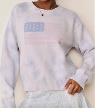 LoveShackFancy Ty Pullover Sweatshirt In Selvedge Sky