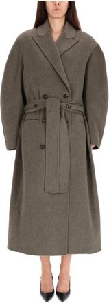 Jacquemus Belted Coat - Dames - Jas met riem - Grijs - S - Wol - Jassen