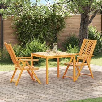 Berkfield Home 3 Piece Garden Dining Set Solid Wood Acacia