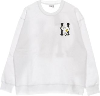 HUF Klassieke Witte Crewneck Sweatshirt Vrouwen - Dames - Sweatshirts - Wit - M - Katoen - Hoodies & sweatvesten