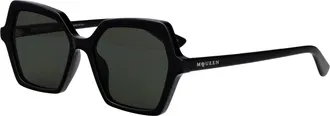 Alexander McQueen Womens Sunglasses Am0537s Black-Grey Black-Black-Grey Acetate Black/black/grey