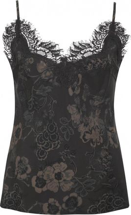 Gold Hawk Womens Lace Trim Silk Camisole In Grey Botanical