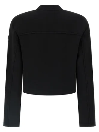 Moncler Cropped Viscose Sweatshirt - Black