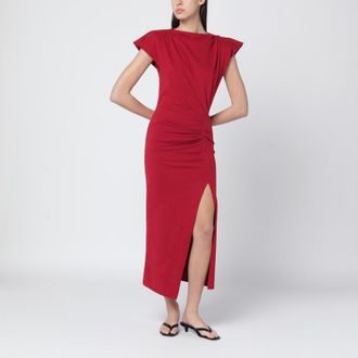 Isabel Marant Long cherry-coloured Nadela jersey dress