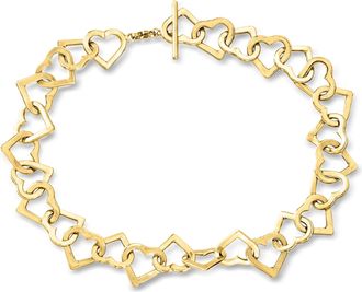 Ross-Simons 14kt Yellow Gold Heart-Link Bracelet