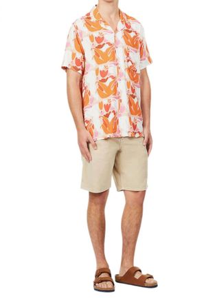 Arrels Barcelona Button Down Shirt In Terracotta Summer Joy