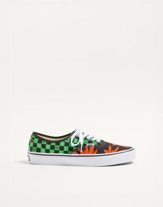 Valentino Garavani Valentino Garavani And Vans Low-Top Fabric Trainer With VLogo Checkerboard Print And Tropical Leaves Print