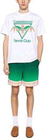 Casablanca Tennis Club Playful Eagle-Print Cotton T-Shirt In White