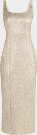 Adam Lippes Alma Sheath Metallic Tweed Dress