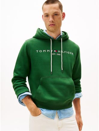 Tommy Hilfiger Mens Embroidered Tommy Logo Hoodie - Green - M