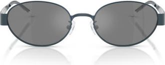Tory Burch 54mm Oval Sunglasses in Navy /Dark Grey Flash at Nordstrom
