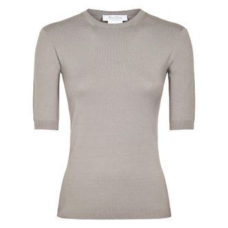 Max Mara Ottano Top - Dames - Ronde hals truien - Grijs - S - Polyester - Truien & Vesten