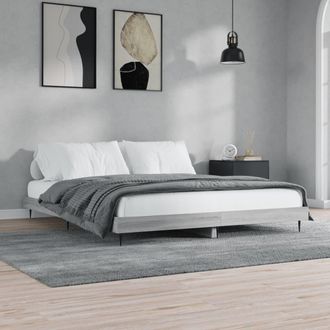 vidaXL Vidaxl - Giroletto Senza Materasso Grigio Sonoma 160x200 Cm Truciolato