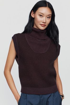 Maeve Funnel Neck Cap Sleeve Sweater