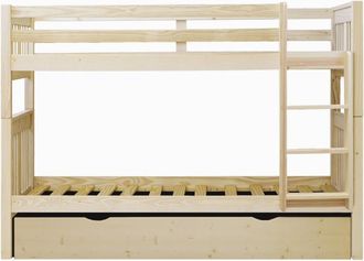 Muemue Litera + Cama De Arrastre Madera Blanco Lavado 90x190cm