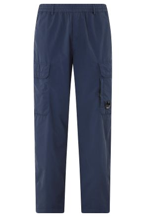 C.P. Company Blue Flatt Nylon Loose Cargo Lens Water-Repellent Pants