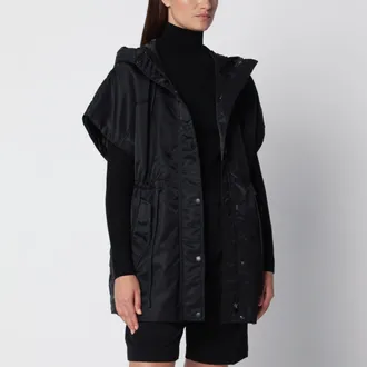 Max Mara Giacca smanicata nera in nylon