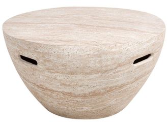 Beliani Mesa de centro 68 cm 68 cm efecto travertino