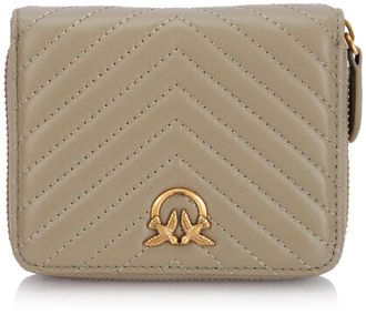 Pinko Womens Taylor Zip Around Sheep Tassel Chevron Billfold, I68q_Walnut-Antique Gold, 12 UK