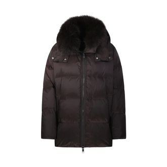 Yves Salomon Doudoune 76cm Chaqueta de Plumas - Jackets - Mujer - Marr&oacute;n - M