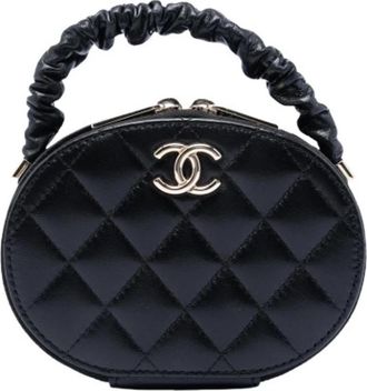 Chanel Pre-owned Vintage Quilted Mini Bag - Dames - Vintage Mini Tas - Zwart - ONE Size - Leer - Vintage