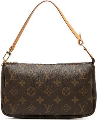 Louis Vuitton Pre-owned Pochette Accessoires - Dames - Vintage Handtas - Bruin - ONE Size - Leer - Vintage